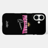 Rosa und weiße Goldkrone Pickleball Queen Case-Mate iPhone Hülle (Rückseite (Horizontal))