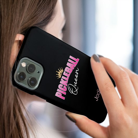 Rosa und weiße Goldkrone Pickleball Queen Case-Mate iPhone Hülle