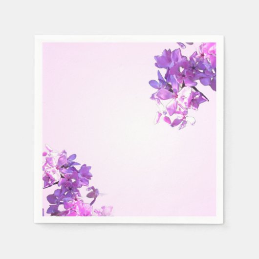 Rosa und weiße Gradient Serviette mit Blumen (Vorderseite)