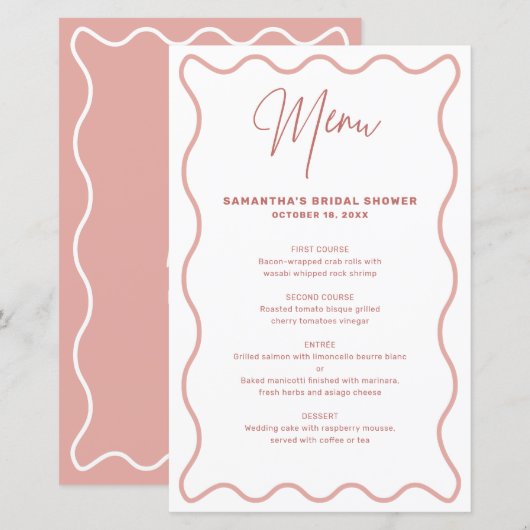 Rosa und weiße graue Karte mit Namen (Vorne/Hinten)