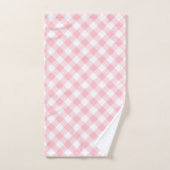 Rosa und weiße große Diagonal-Gingham-Karos Badhandtuch Set (Handtuch)