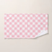 Rosa und weiße große Diagonal-Gingham-Karos Badhandtuch Set (Handtuch)