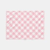 Rosa und weiße große Diagonal-Gingham-Karos Fleecedecke (Vorderseite (Horizontal))