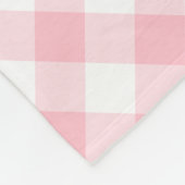 Rosa und weiße große Diagonal-Gingham-Karos Fleecedecke (Ecke)