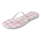 Rosa und weiße große Gingham-Karos Badesandalen (Schrägansicht)
