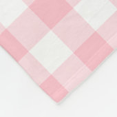 Rosa und weiße große Gingham-Karos Fleecedecke (Ecke)