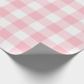 Rosa und weiße große Gingham-Karos Geschenkpapier (Ecke)