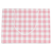 Rosa und weiße große Gingham-Karos Geschenktüte (Vorderseite)
