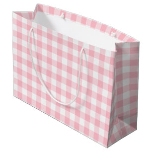 Rosa und weiße große Gingham-Karos Geschenktüte