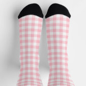 Rosa und weiße große Gingham-Karos - Socken (Oben)