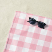 Rosa und weiße große Gingham-Karos Strandtuch (Beispiel)