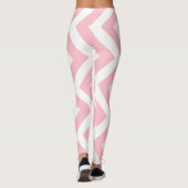 Rosa und weiße große, vertikale Zickzack Größe Leggings (Rückseite)