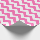 Rosa und weiße große Zickzack Schleifpapiere Geschenkpapier (Ecke)