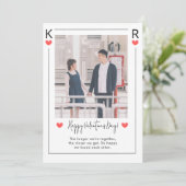 Rosa und weiße Happy Valentine Tageskarte Einladung (Stehend Vorderseite)