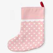 Rosa und weiße Herz-1. Weihnachten personalisiert Kleiner Weihnachtsstrumpf (Rückseite)