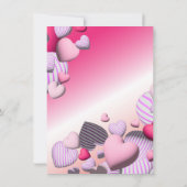 Rosa und weiße Herzblasen Valentinin Einladung (Rückseite)