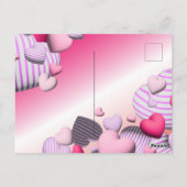 Rosa und weiße Herzblasen Valentinin Postkarte (Rückseite)