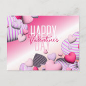 Rosa und weiße Herzblasen Valentinin Postkarte (Vorderseite)