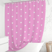 Rosa und weiße Herzen Duschvorhang