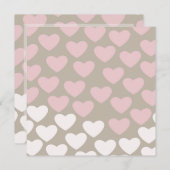 Rosa und weiße Herzen Geburtstag Einladung (Vorne/Hinten)