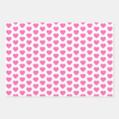 Rosa und weiße Herzen Geschenkpapier Set (Vorderseite 3)