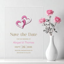 Rosa und Weiße Herzen Hochzeit