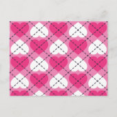 Rosa und weiße Herzen - Raute Postkarte (Vorderseite)