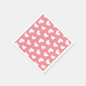 Rosa und weiße Herzen Serviette (Ecke)