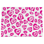 Rosa und weiße Herzen und Küsse Große Geschenktüte (Vorderseite)