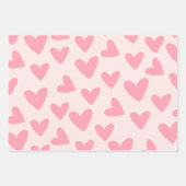rosa und weiße Herzmuster Geschenkpapier Set (Vorderseite 2)