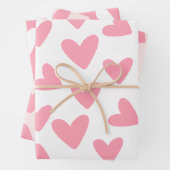 rosa und weiße Herzmuster Geschenkpapier Set (Beispiel)