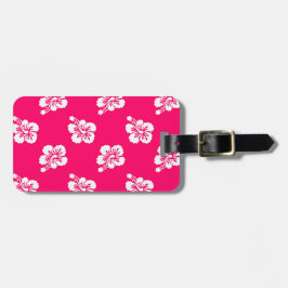 Rosa und weiße Hibisken Blütenblüte Gepäckanhänger