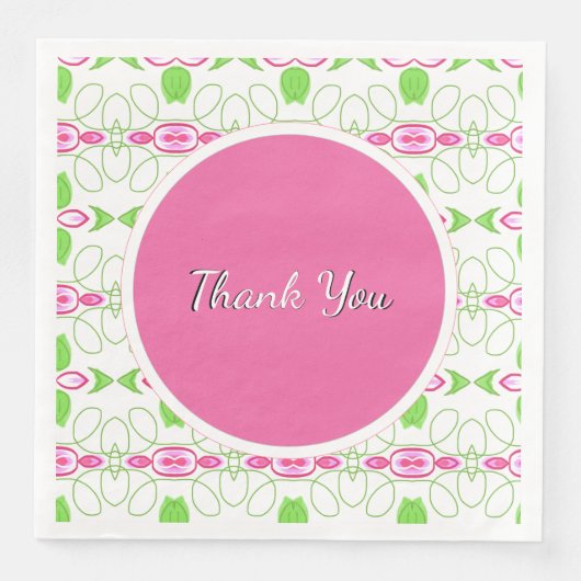 Rosa und Weiße Hochzeit Serviette (Vorderseite)