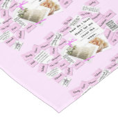 Rosa und weiße Hochzeitsplattform Kurzer Tischläufer (Ecke)