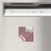 Rosa und weiße Hortensienblüten in Aquarell auf ro Magnet (In Situ (Geschirrspüler))
