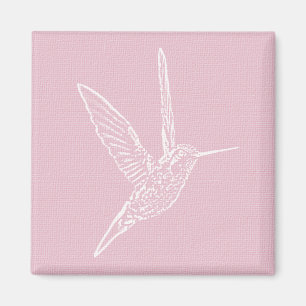 Rosa und Weiße Hummingvogel Magnet