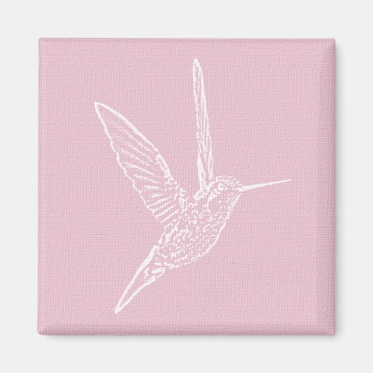 Rosa und Weiße Hummingvogel Magnet (Vorne)