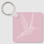 Rosa und Weiße Hummingvogel Schlüsselanhänger (Vorderseite)