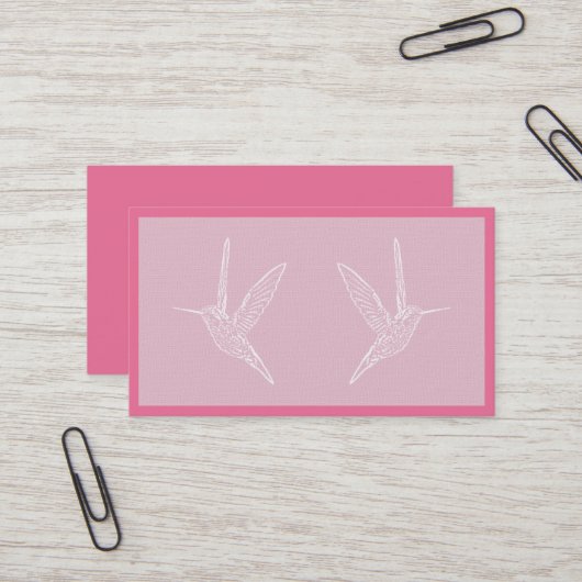 Rosa und Weiße Hummingvogel Visitenkarte (Vorderseite/Rückseite Beispiel)