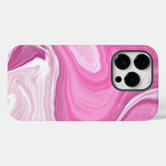 Rosa und weiße Imitat Marmor Case-Mate iPhone Hülle (Rückseite (Horizontal))