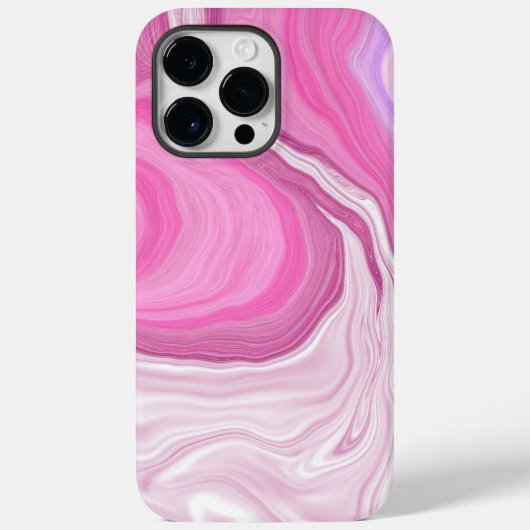 Rosa und weiße Imitat Marmor Case-Mate iPhone Hülle (Rückseite)