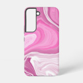 Rosa und weiße Imitat Marmor Samsung Galaxy Hülle (Rückseite)