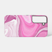 Rosa und weiße Imitat Marmor Samsung Galaxy Hülle (Rückseite (Horizontal))