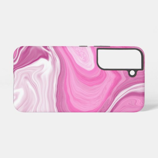 Rosa und weiße Imitat Marmor Samsung Galaxy Hülle (Rückseite (Horizontal))