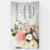 Rosa und weiße Kamelien Banner (Vertikal)