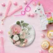 Rosa und weiße Kamelien Pappteller (Party)