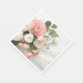 Rosa und weiße Kamelien Serviette (Ecke)