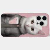 Rosa und weiße Katze mit Telefon Case-Mate iPhone Hülle (Rückseite (Horizontal))