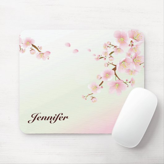 Rosa und weiße Kirschblossom Natrongramm Mousepad (Mit Mouse)