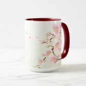 Rosa und weiße Kirschblossom Natrongramm Tasse (VorderseiteRechts)